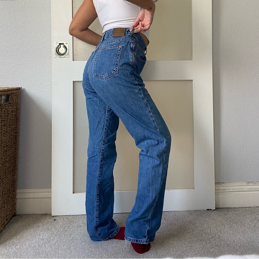 90s Vintage Blue High Waisted Calvin Klein Straight Leg Jeans